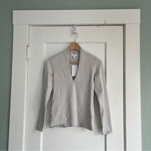 Reiss Soft Dove Gray Shawl Collar Sweater Top